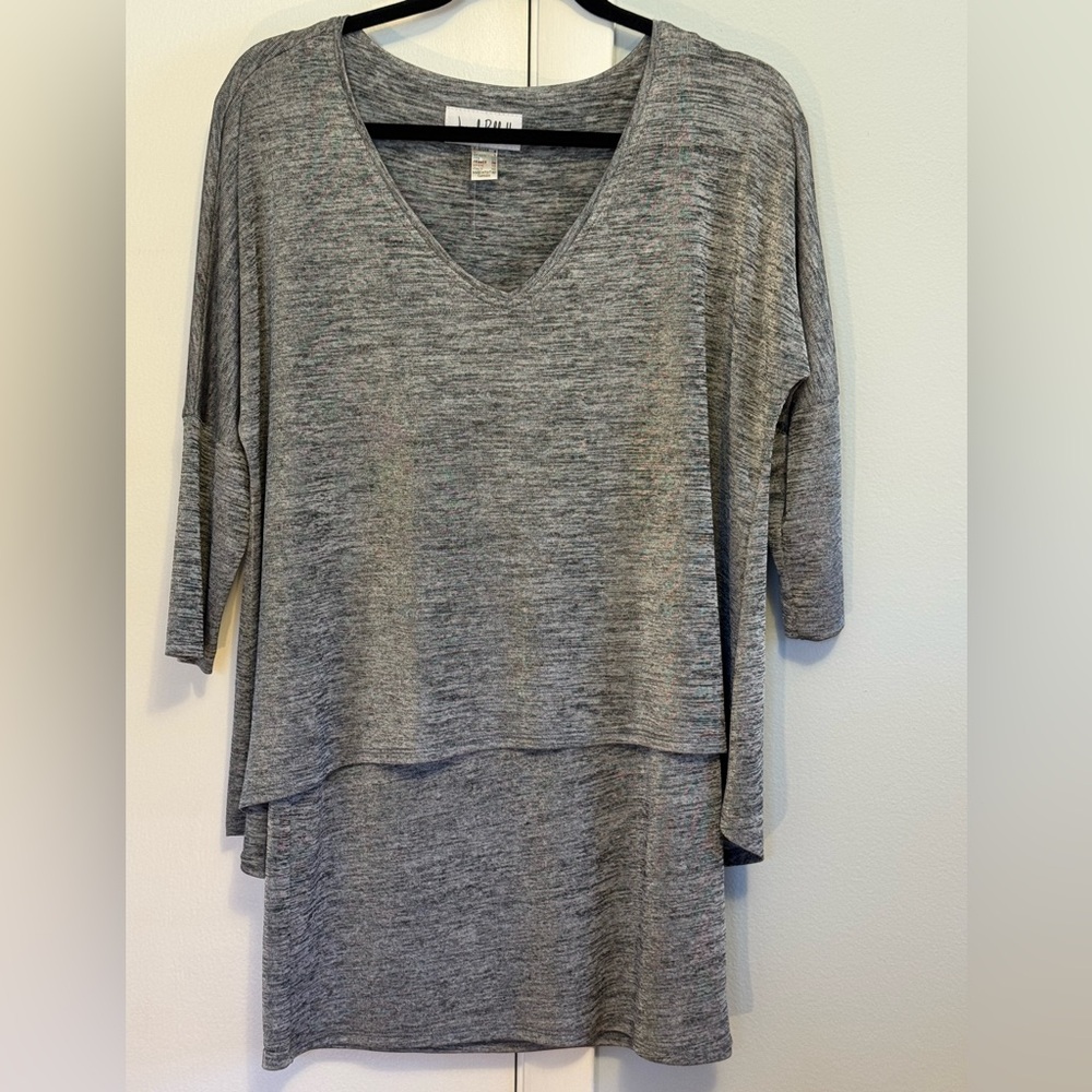 Joseph Ribkoff Heather Gray Silver Layered Tunic dress